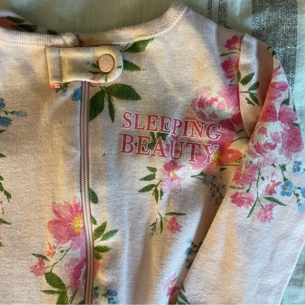 The Children’s Place | Pink Floral Zippered Footie Pj | 6-9 mo
